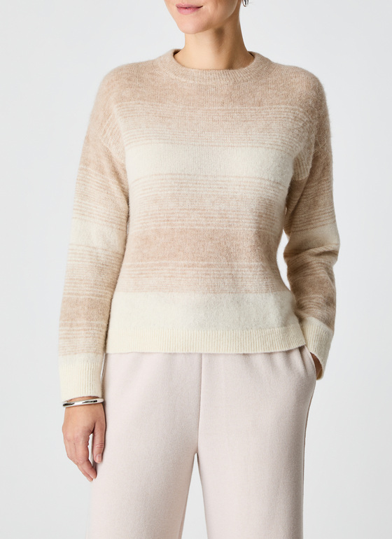 Pullover V-Ausschnitt 1/1 Arm Sand Frontansicht