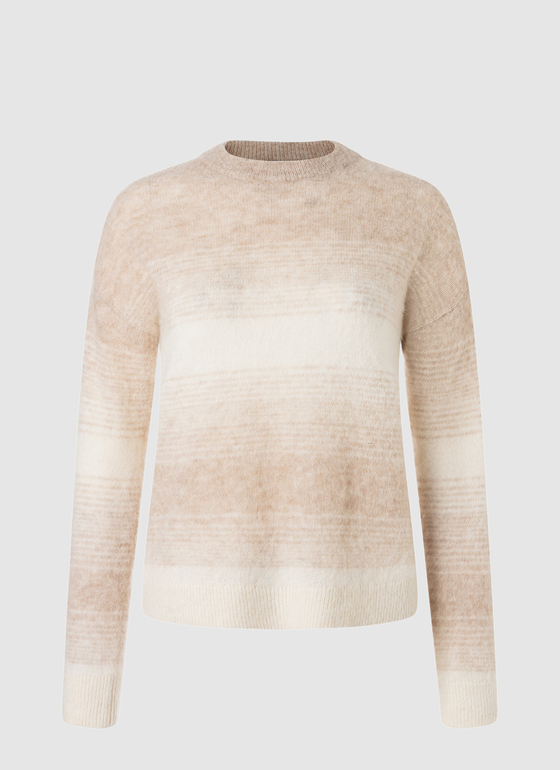 Pullover V-Ausschnitt 1/1 Arm Sand Frontansicht