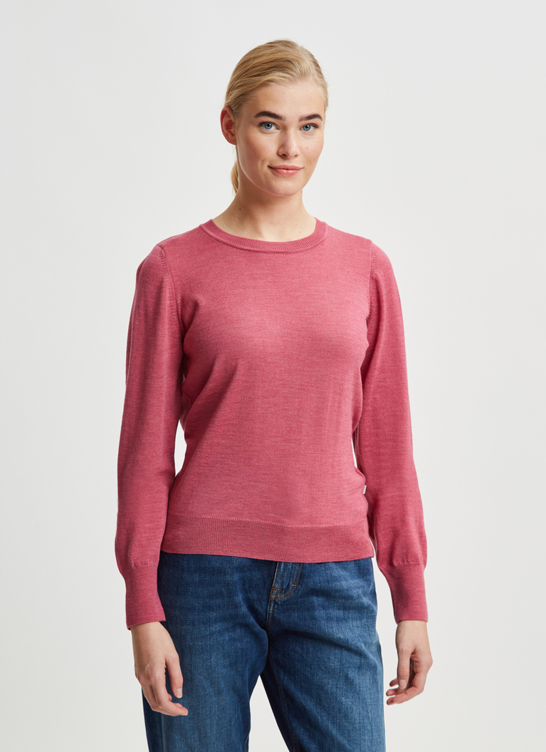 Pullover Rundhals 1/1 Arm, Fuchsia Frontansicht