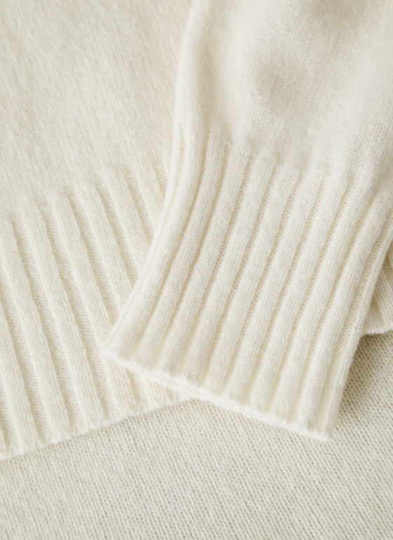 Pullover Stehkragen 1/1 Arm New White Frontansicht