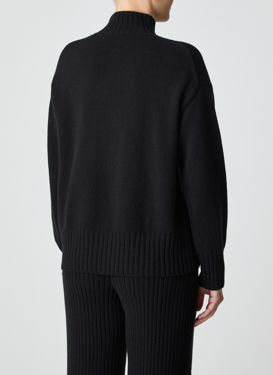 Pullover Stehkragen 1/1 Arm Black Frontansicht