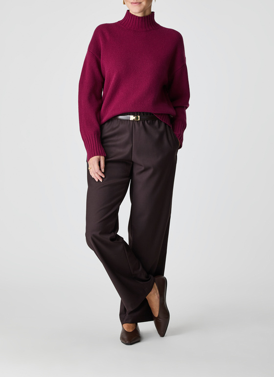 Pullover Stehkragen 1/1 Arm Bordeaux Frontansicht