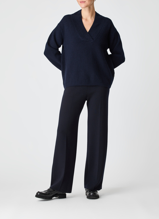 Pullover V-Ausschnitt 1/1 Arm Navy Frontansicht