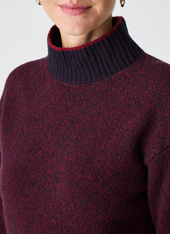 Pullover Stehkragen 1/1 Arm Oxid Red Frontansicht