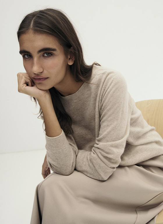 Pullover Rundhals 1/1 Arm French Oak Frontansicht