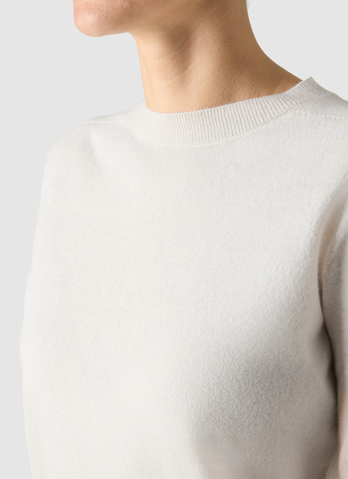 Pullover Rundhals 1/1 Arm, New White Detailansicht 1