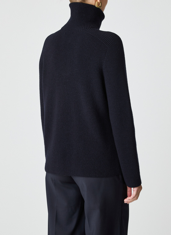 Pullover Rundhals 1/1 Arm Navy Frontansicht