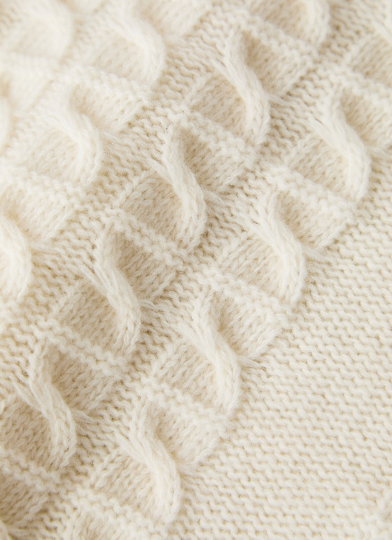 Pullover Rundhals 1/1 Arm New White Frontansicht