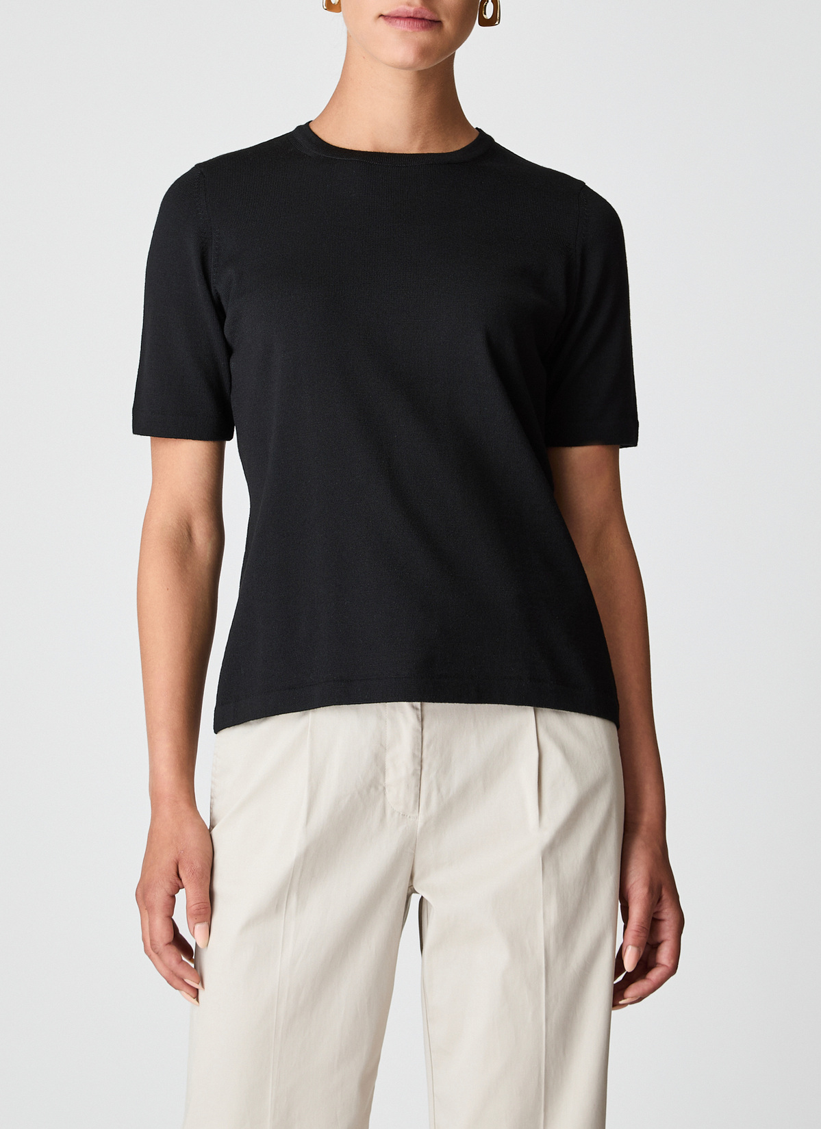 Pullover Rundhals, Black Frontansicht