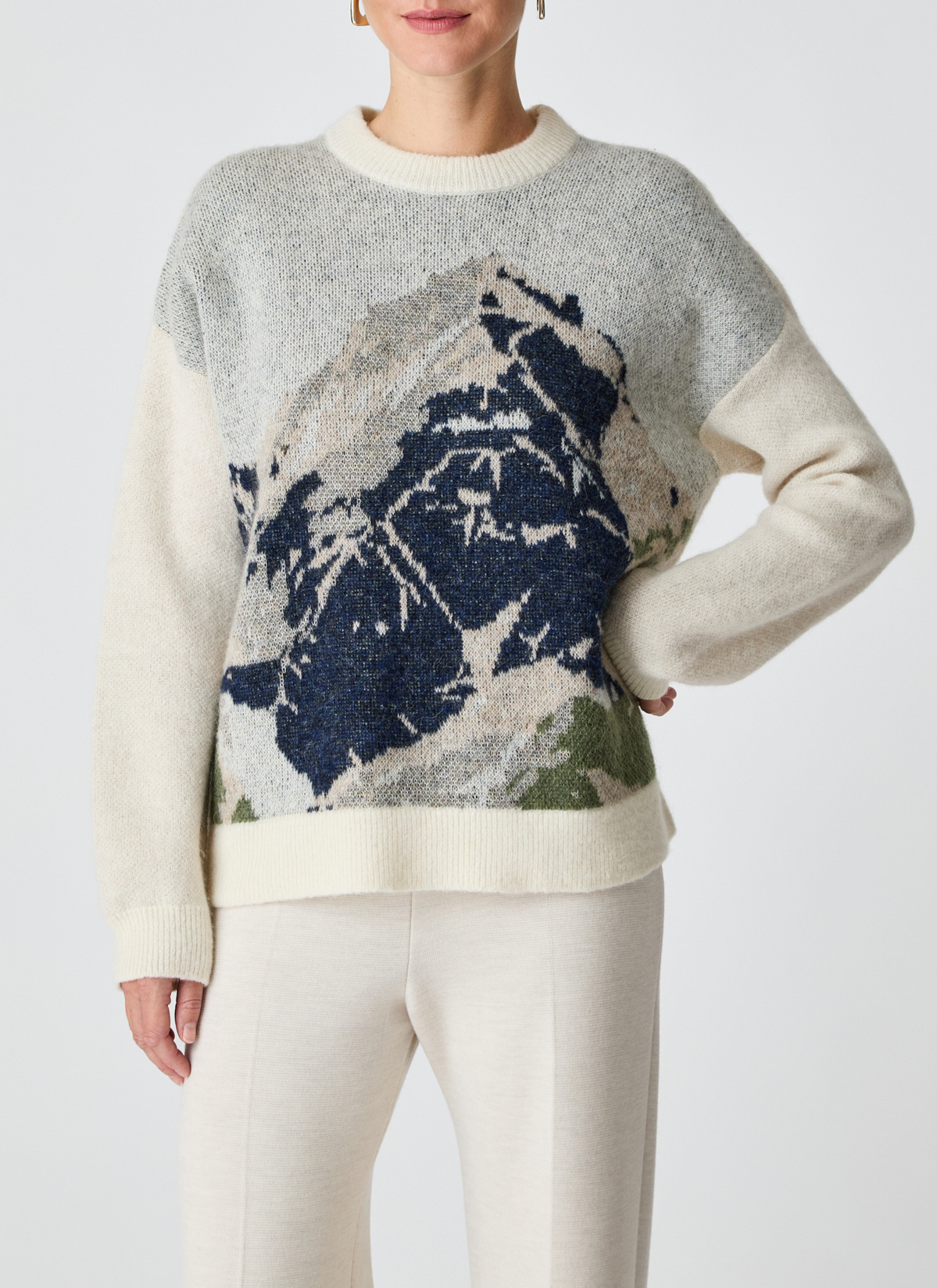 Pullover Rundhals 1/1 Arm, New White Rückansicht