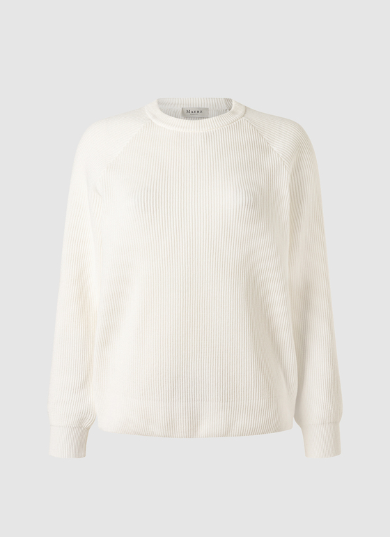 Pullover Rundhals 1/1 Arm Off White Frontansicht