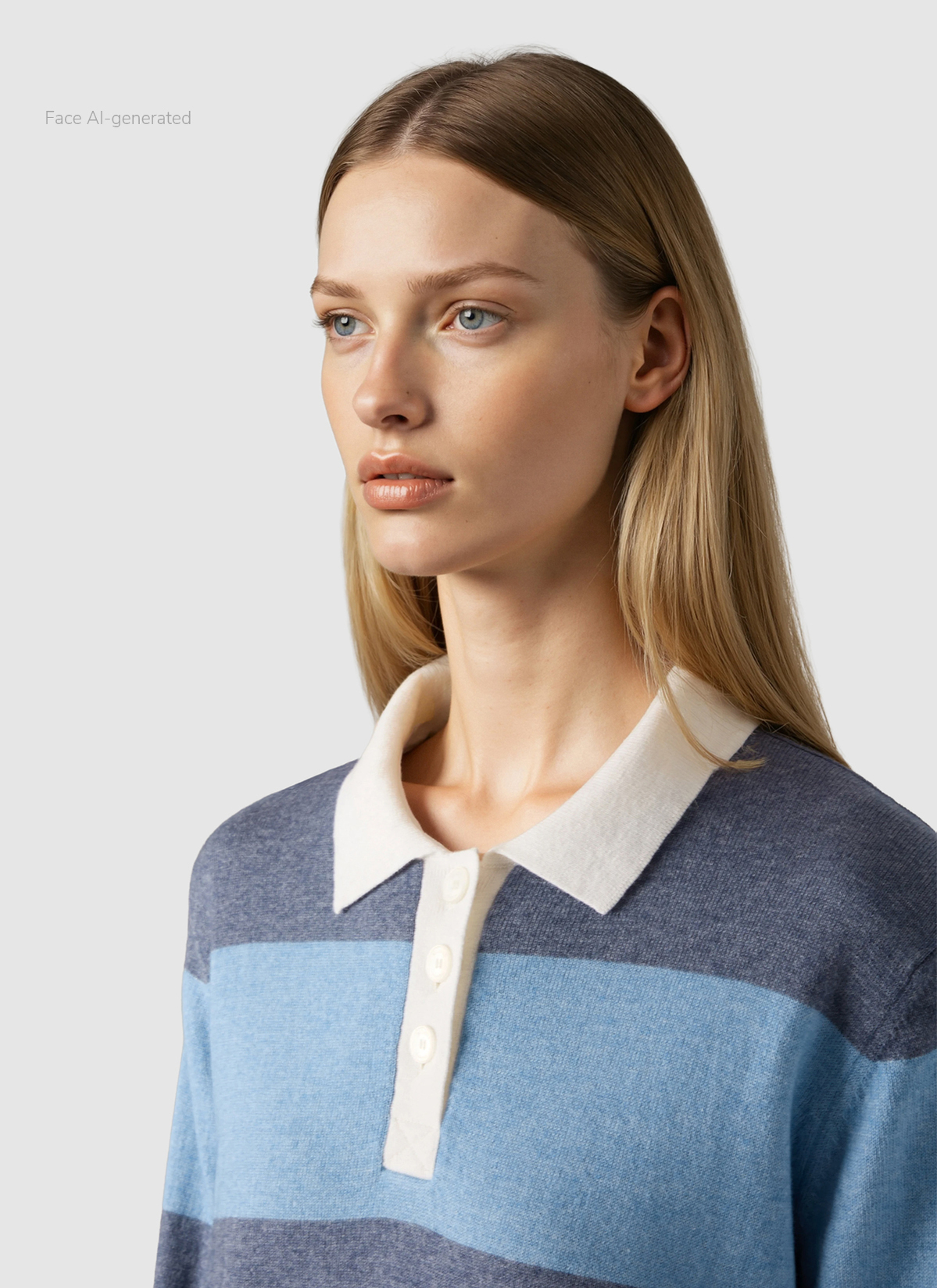 Pullover Polokragen Knopf 1/1 Arm, Midnight Sail Detailansicht 1