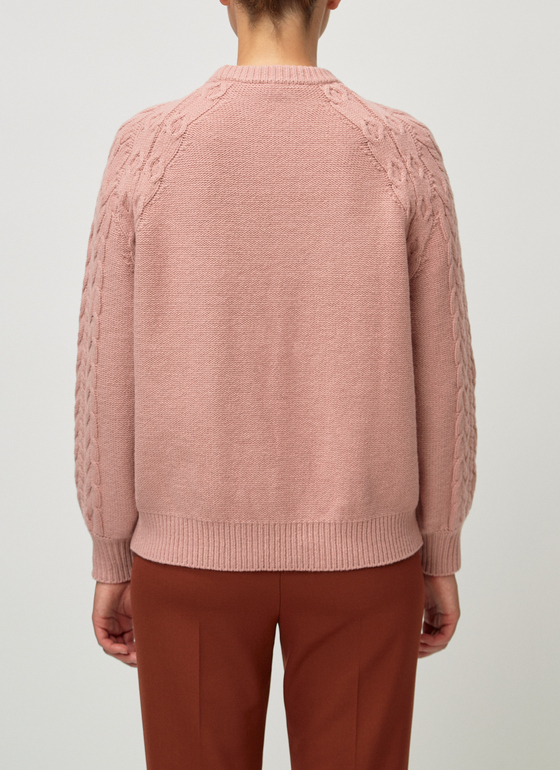 Pullover Rundhals 1/1 Arm Rosé Frontansicht