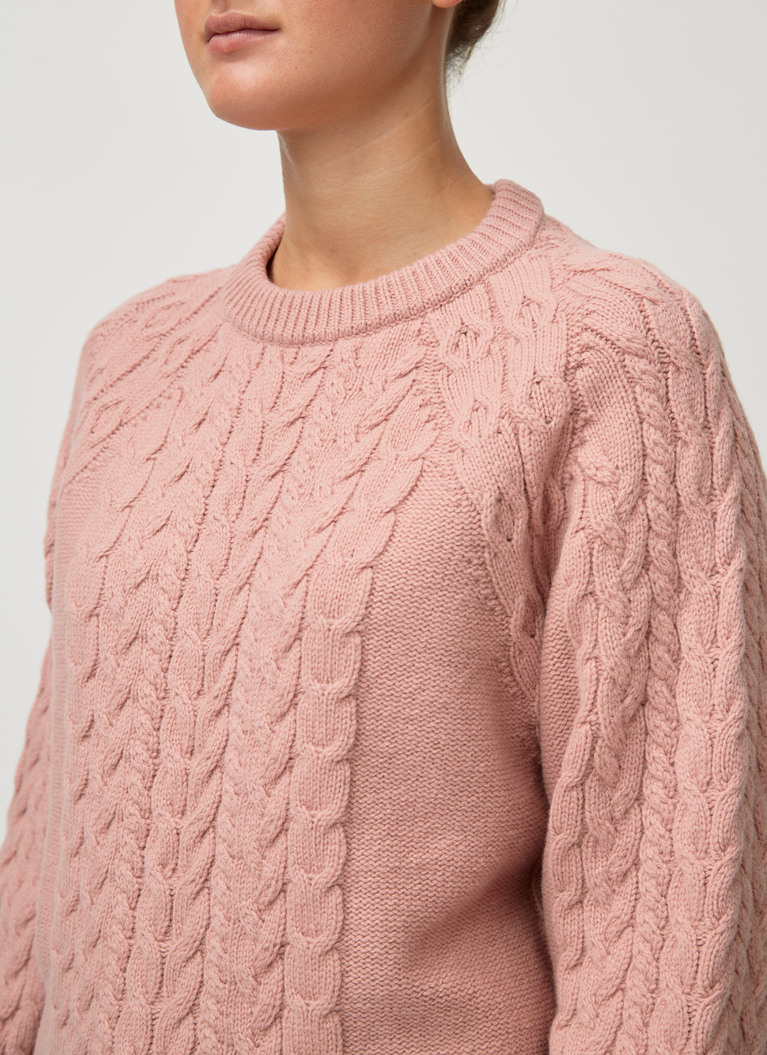 Pullover Rundhals 1/1 Arm, Rosé Detailansicht 1