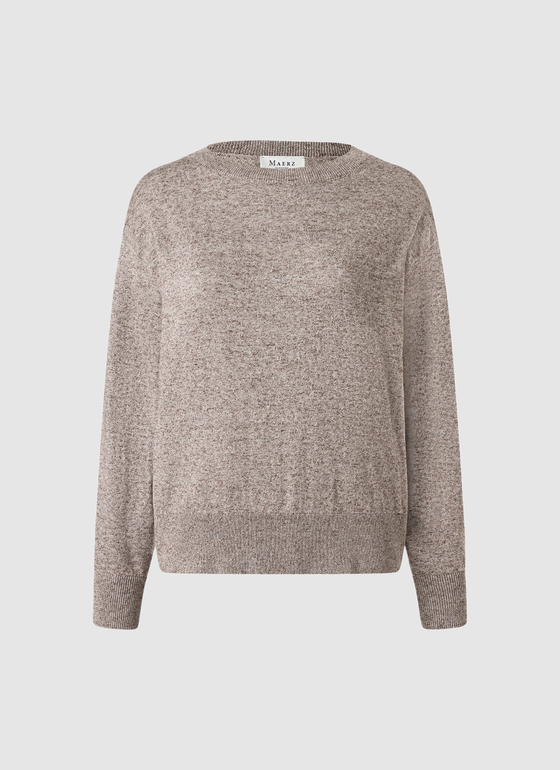 Pullover Rundhals 1/1 Arm Pale Brown Frontansicht