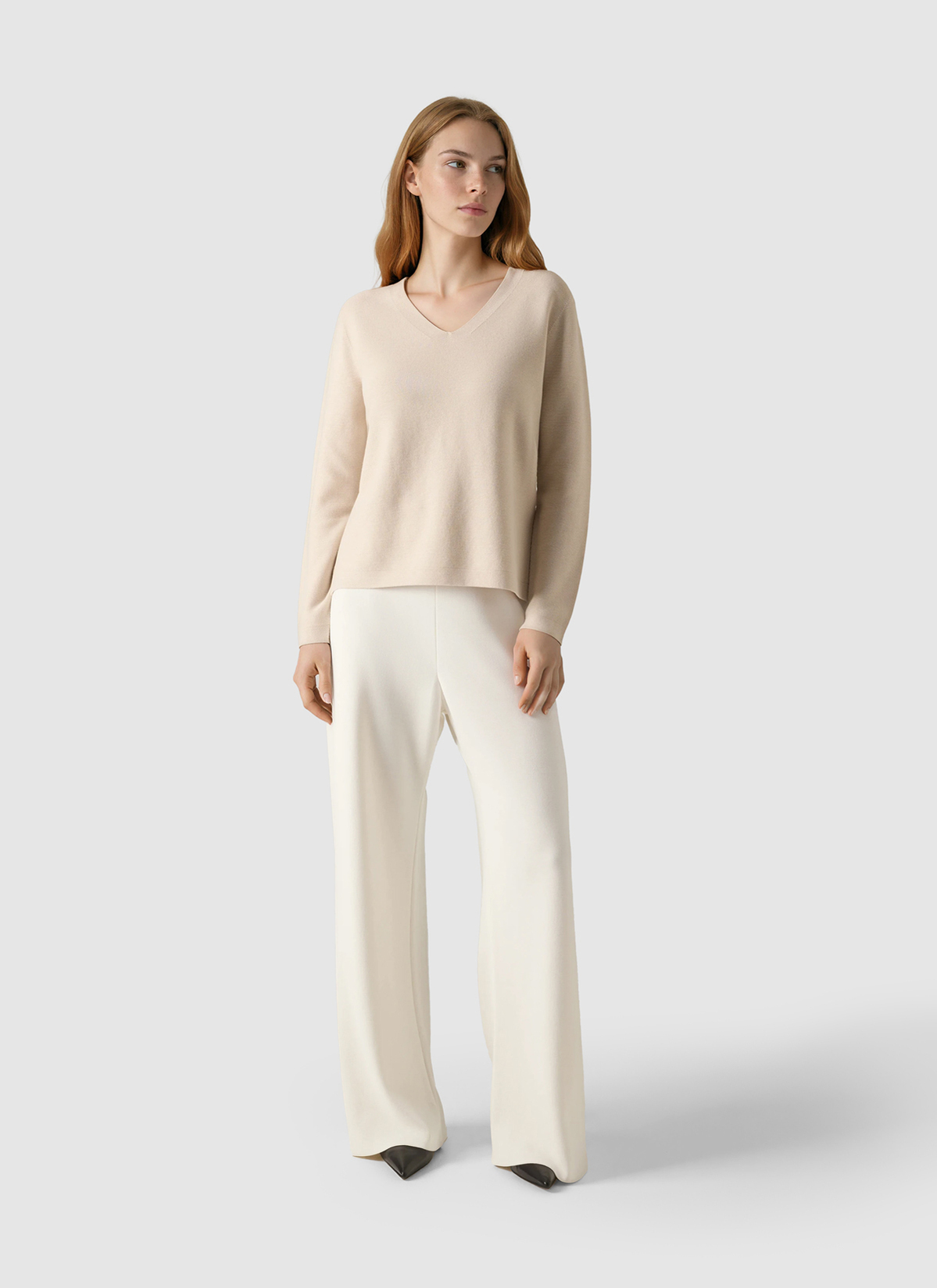 Pullover V-Ausschnitt 1/1 Arm, French Oak Detailansicht 2