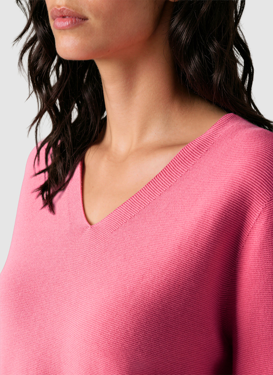 Pullover V-Ausschnitt 1/1 Arm Chateau Rose Frontansicht
