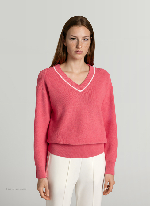 Pullover V-Ausschnitt 1/1 Arm width=