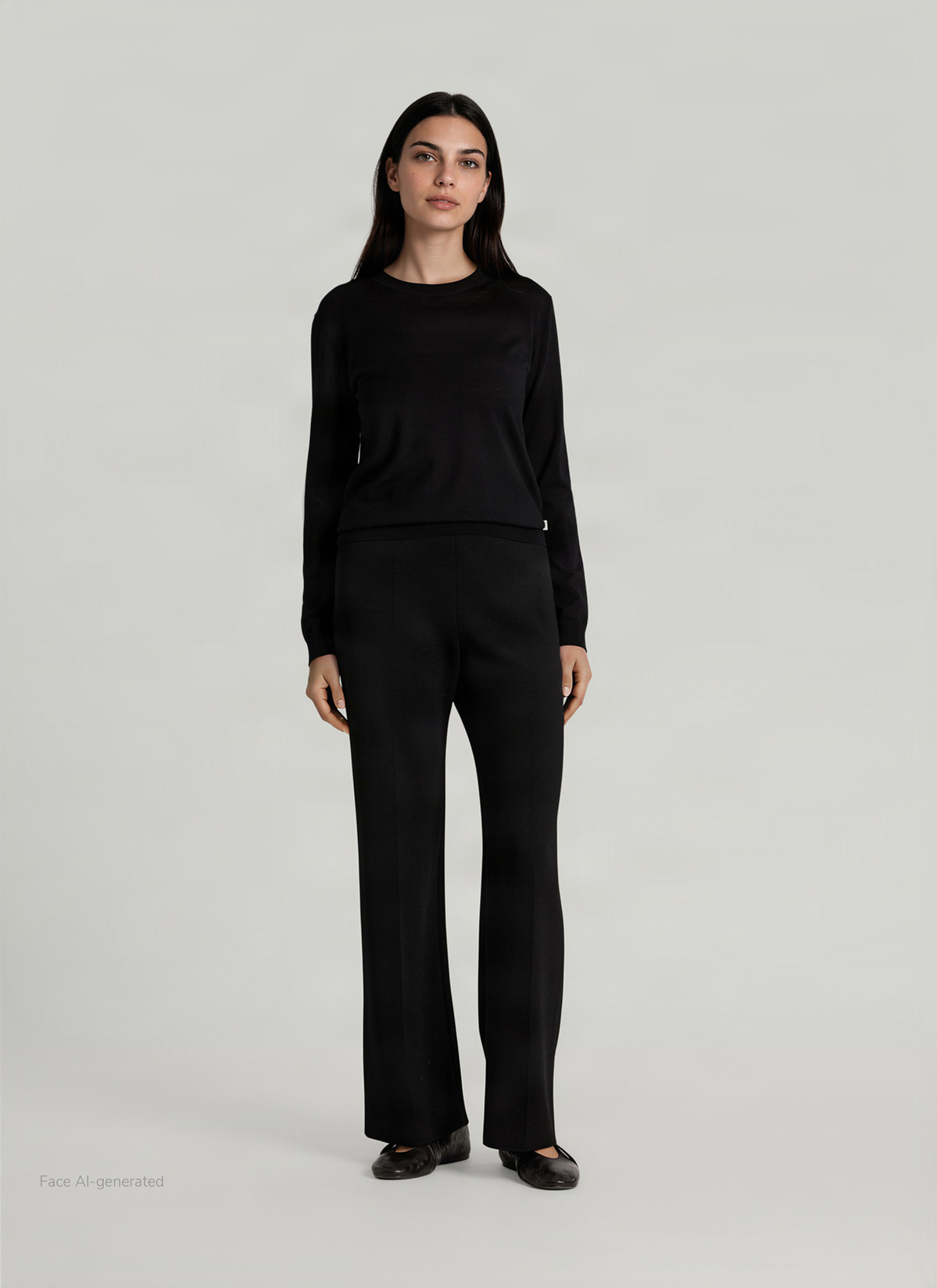 Pullover Rundhals 1/1 Arm, Black Detailansicht 2