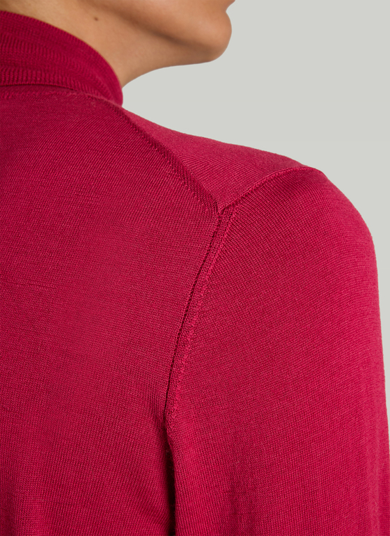 Pullover Rundhals 1/1 Arm Peony Red Frontansicht
