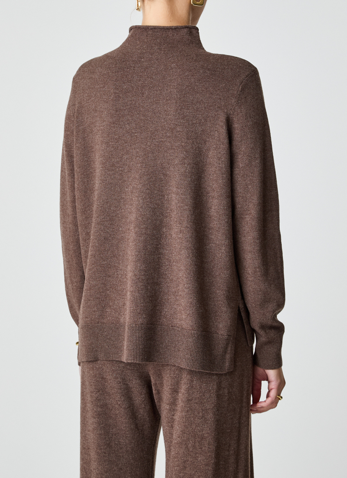 Pullover Stehkragen 1/1 Arm, Hardwood Rückansicht