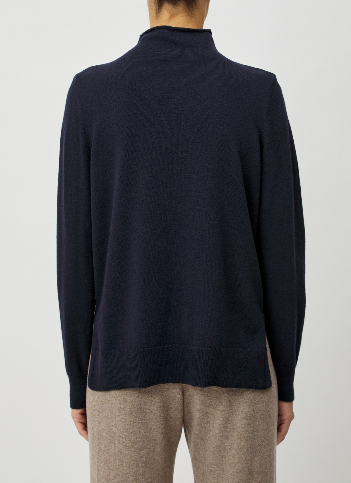 Pullover Stehkragen 1/1 Arm, Navy Rückansicht