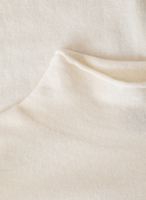 Pullover Stehkragen 1/1 Arm New White Frontansicht