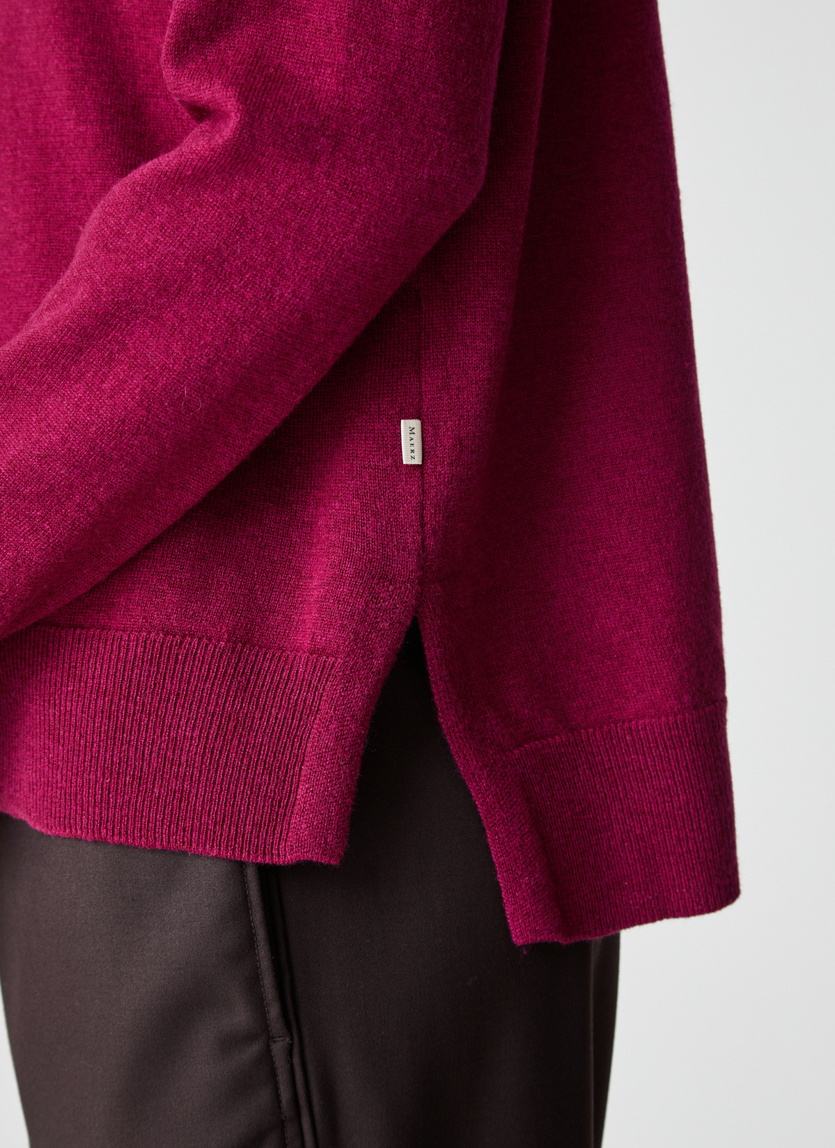 Pullover Stehkragen 1/1 Arm, Bordeaux Detailansicht 1