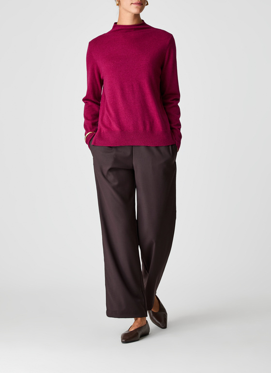 Pullover Stehkragen 1/1 Arm Bordeaux Frontansicht