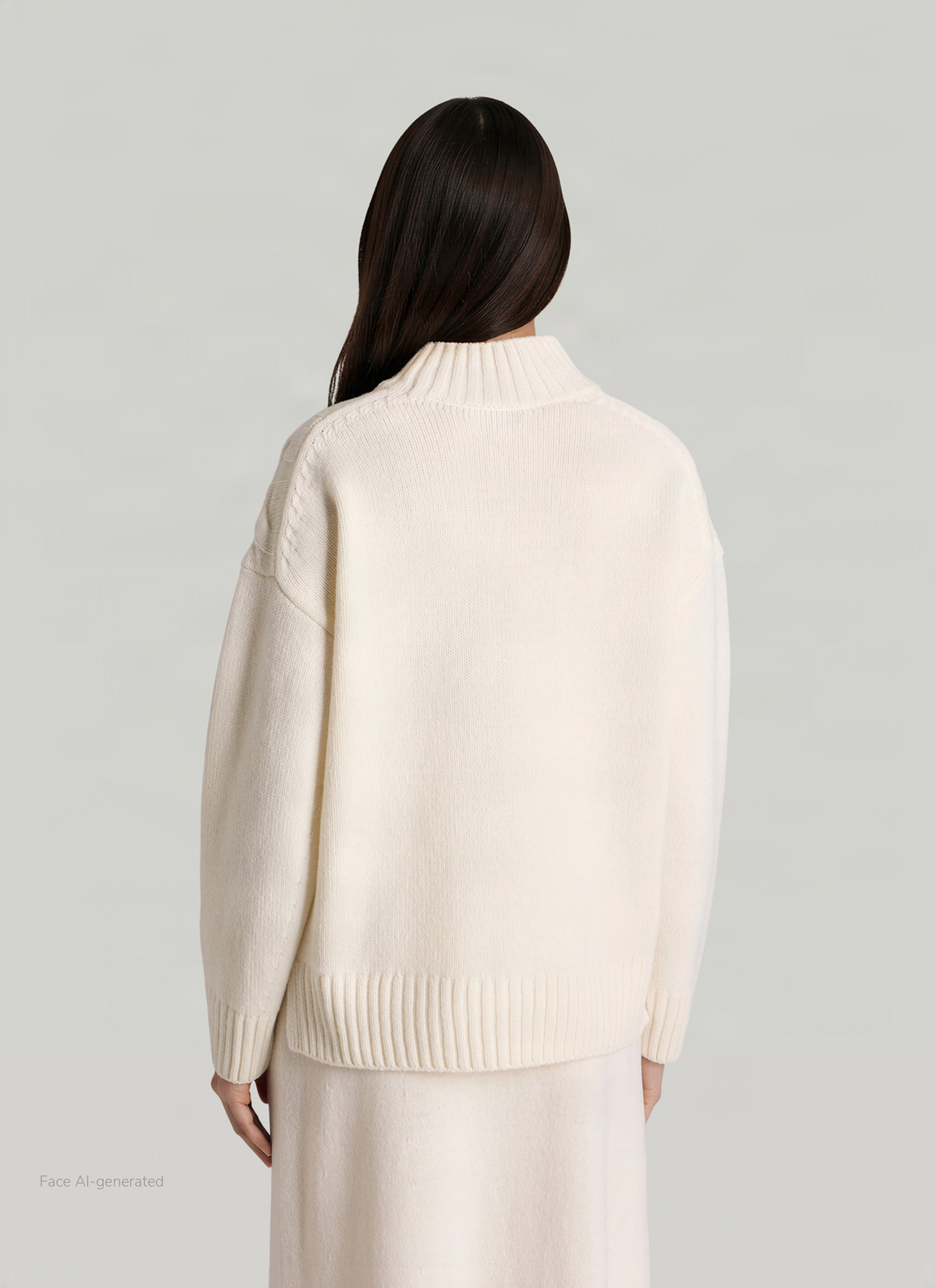 Pullover Rollkragen 1/1 Arm, New White Rückansicht