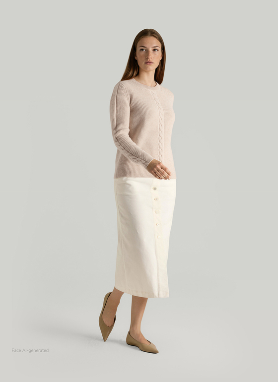 Pullover Rundhals 1/1 Arm Frosted Dune Frontansicht