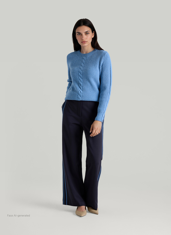 Pullover Rundhals 1/1 Arm Dutch Blue Frontansicht
