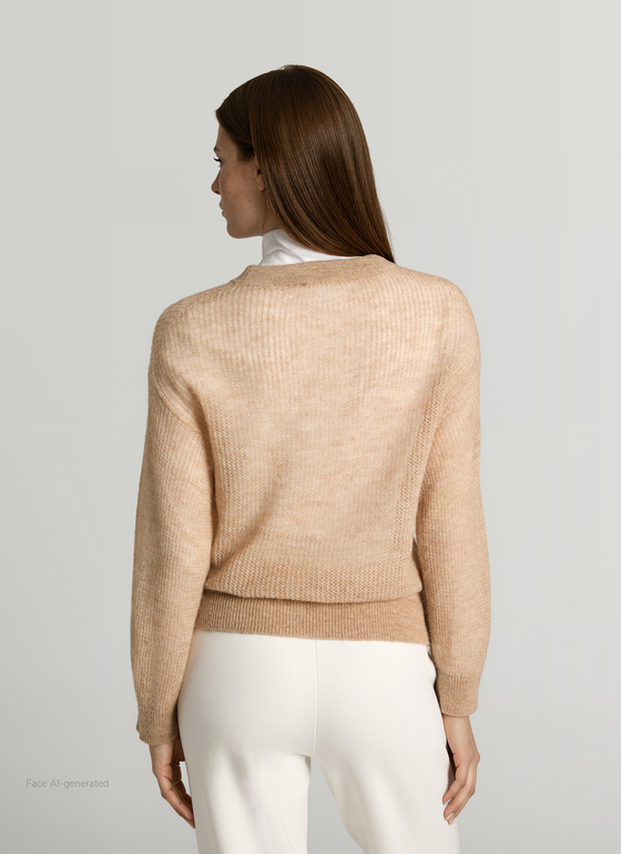 Pullover Rundhals 1/1 Arm Sesame Frontansicht