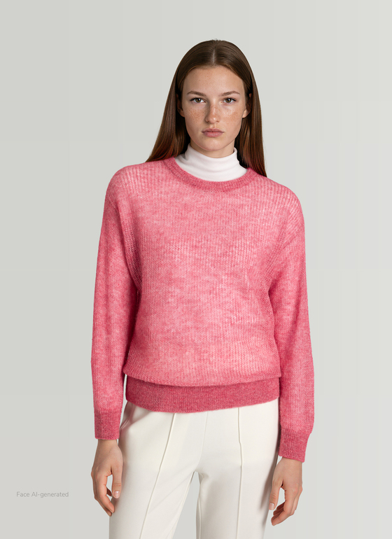 Pullover Rundhals 1/1 Arm Desert Rose Frontansicht
