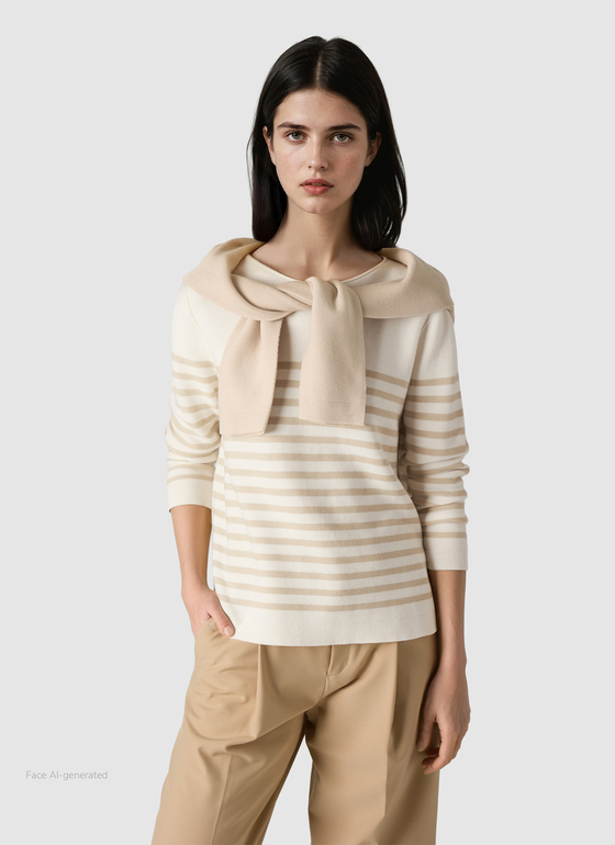 Pullover Rundhals 1/1 Arm French Oak Frontansicht