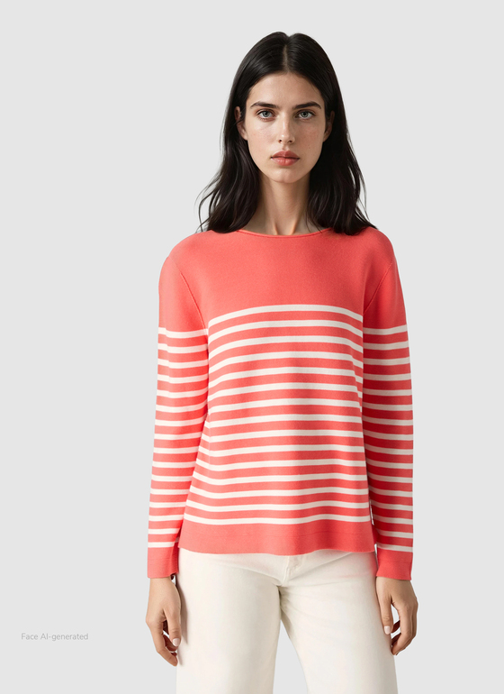 Pullover Rundhals 1/1 Arm Flamingo Frontansicht