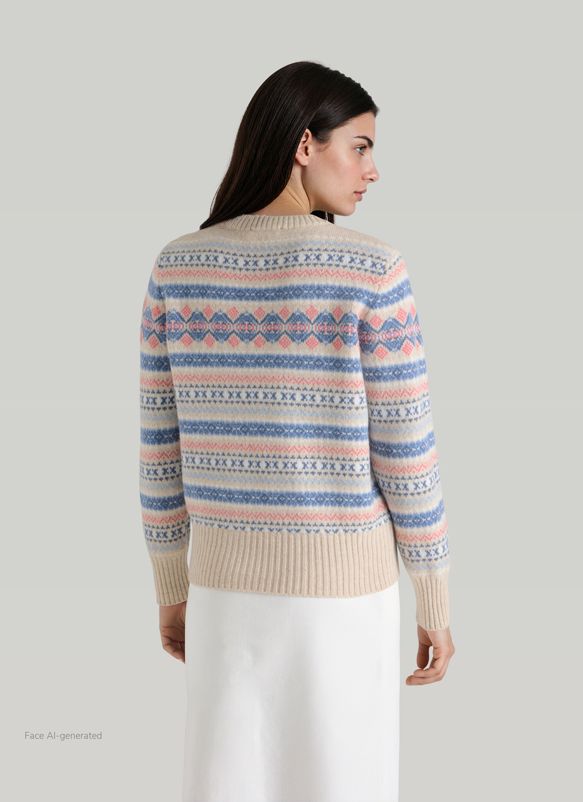 Pullover Rundhals 1/1 Arm, Frosted Dune Rückansicht