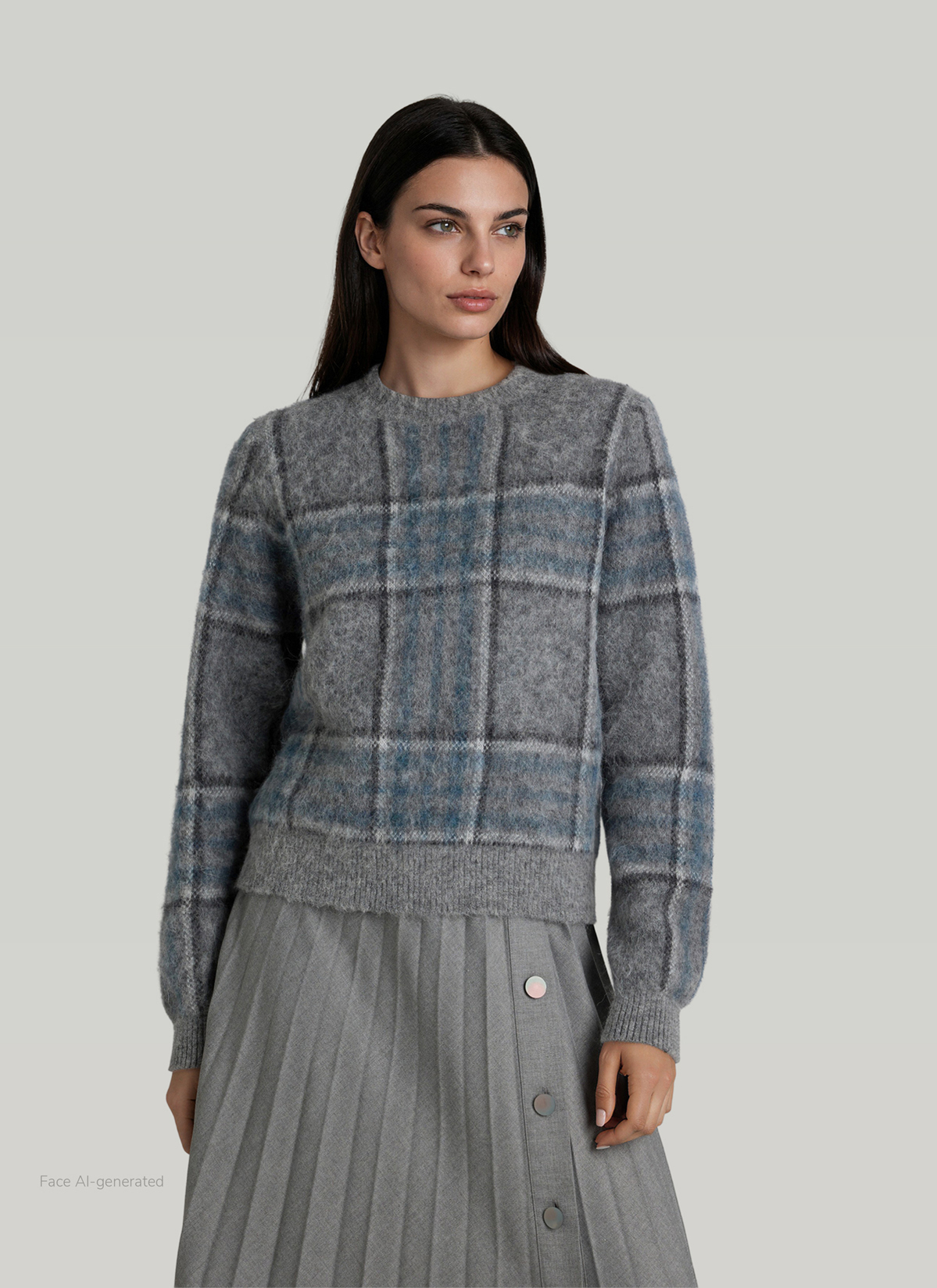 Pullover Rundhals 1/1 Arm, Autumn Mist Detailansicht 2