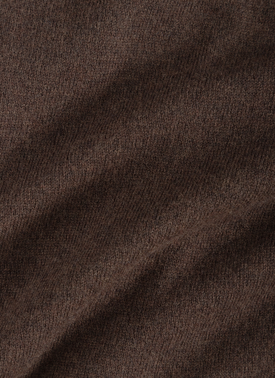 Pullover Rundhals 1/1 Arm Dark Coffee Frontansicht
