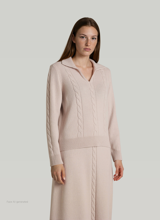 Pullover Polokragen 1/1 Arm Autumn Stone Frontansicht