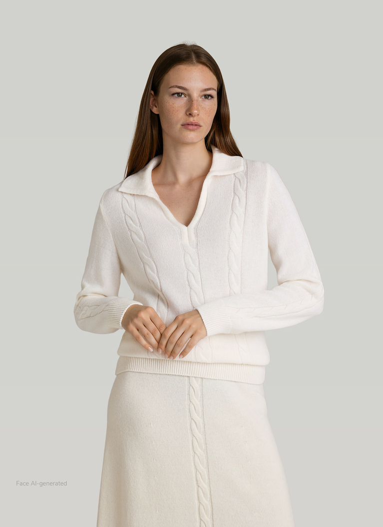 Polo PulloverNew White Frontansicht