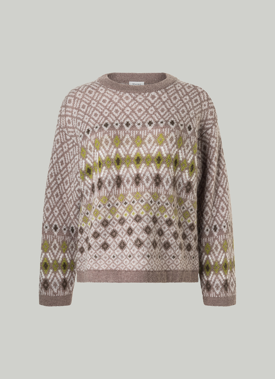 Pullover Rundhals 1/1 Arm Taupe Grey Frontansicht