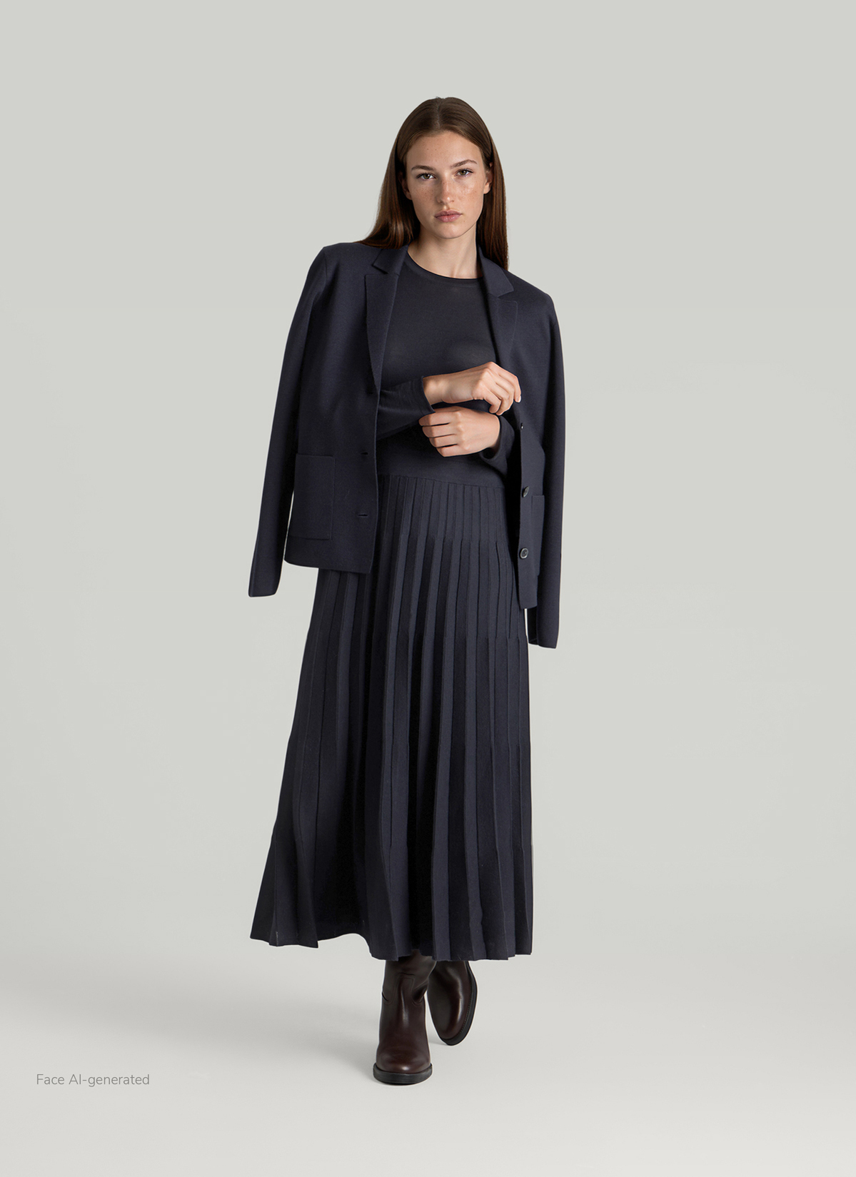 Kleid, Navy Frontansicht
