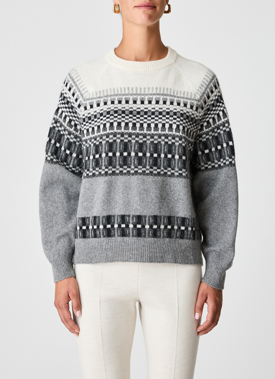 Pullover Rundhals 1/1 Arm Granite Grey Frontansicht