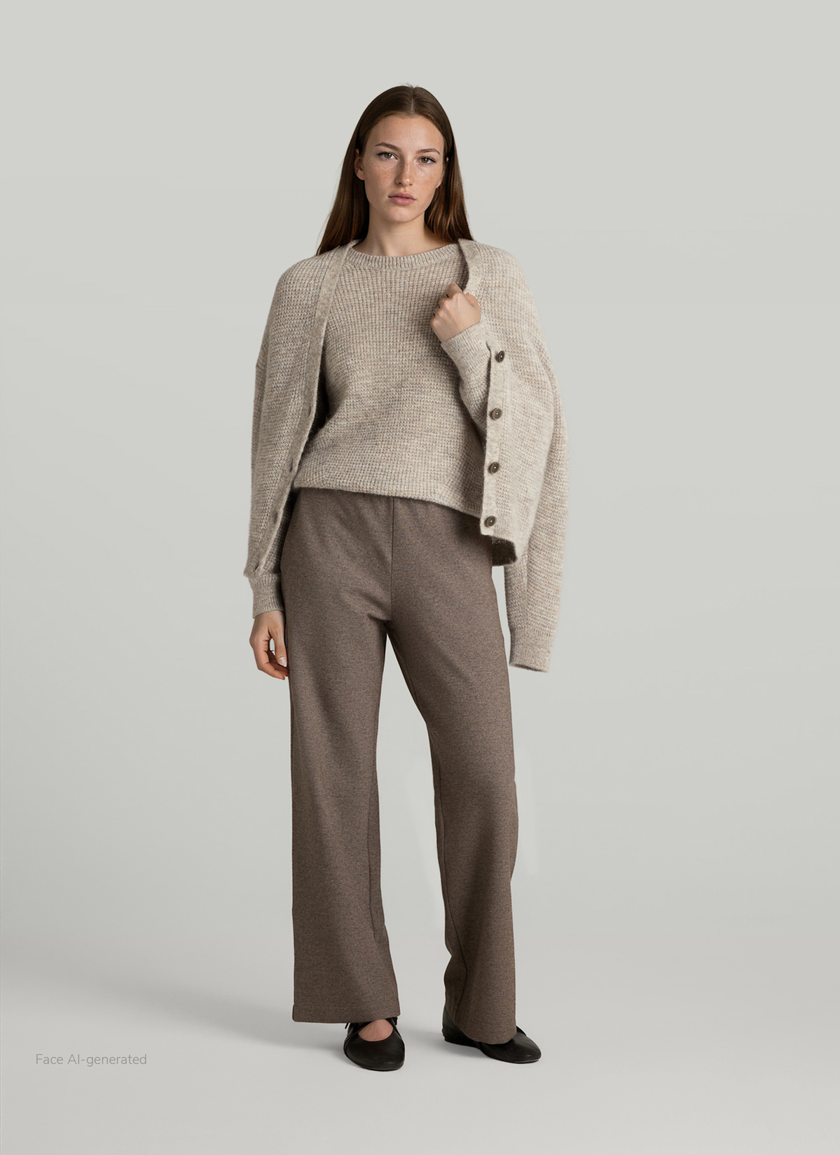 Rundhals 3/4 Arm PULLOVER, Autumn Stone Detailansicht 2