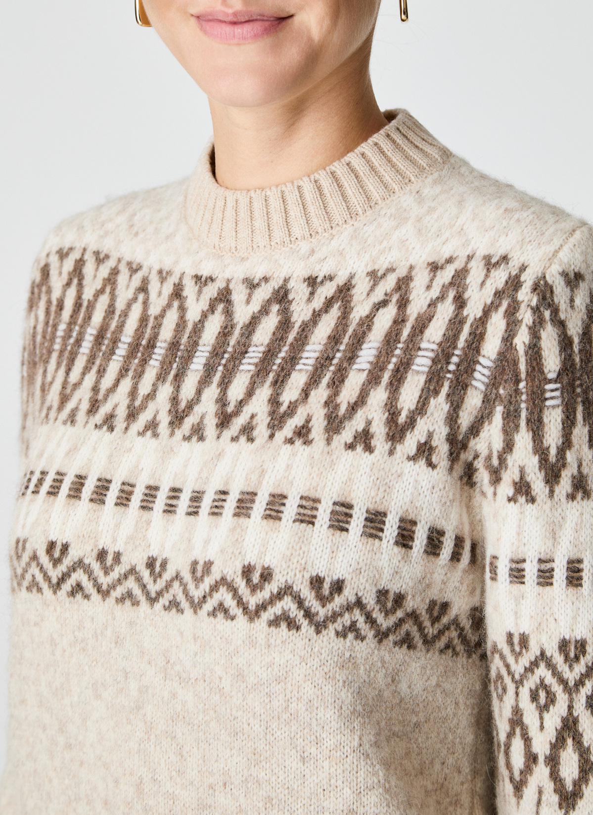 Pullover Rundhals 1/1 Arm, British Tea Detailansicht 2