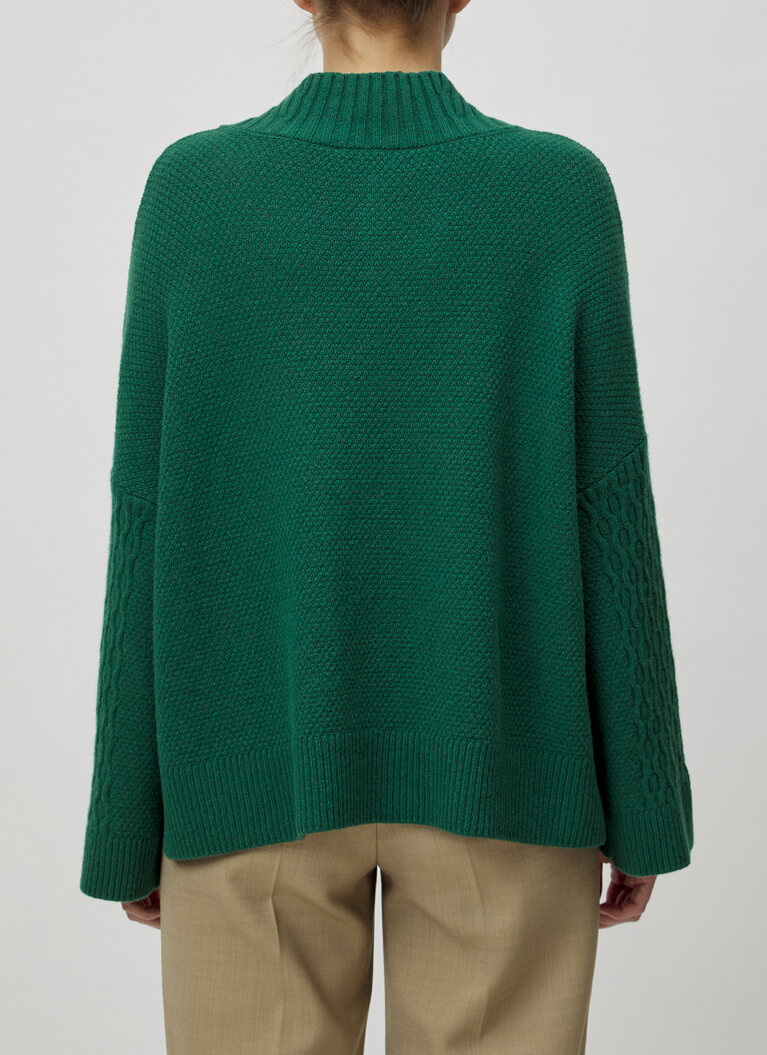 Pullover V-Ausschnitt 1/1 Arm, Bottle Green Rückansicht