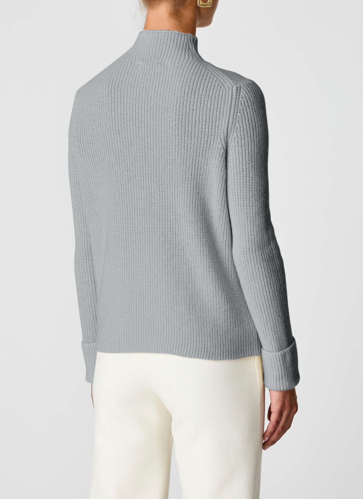 Pullover Stehkragen 1/1 Arm, Granite Grey Rückansicht