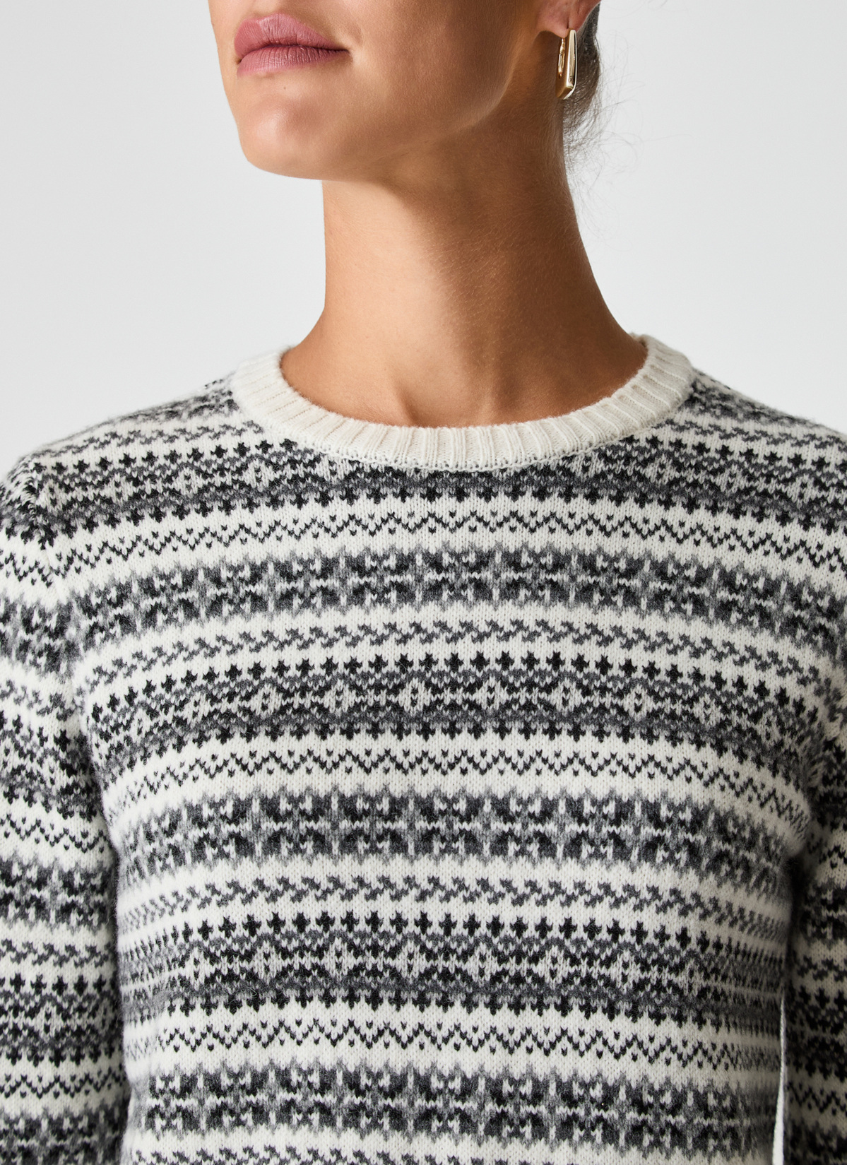 Pullover Rundhals 1/1 Arm, New White Detailansicht 2