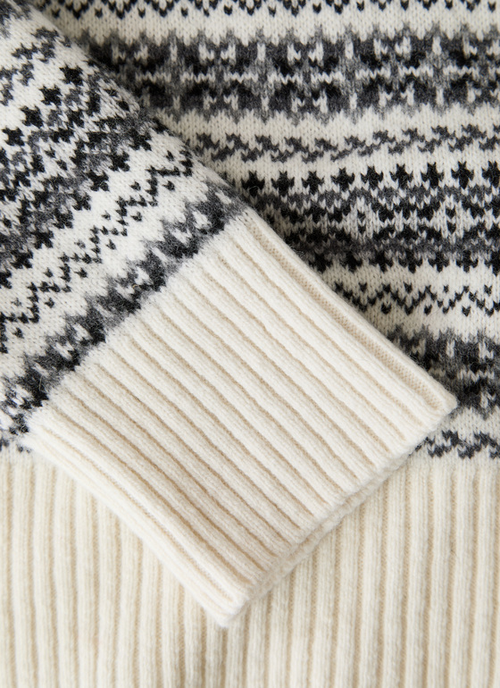 Pullover Rundhals 1/1 Arm New White Frontansicht